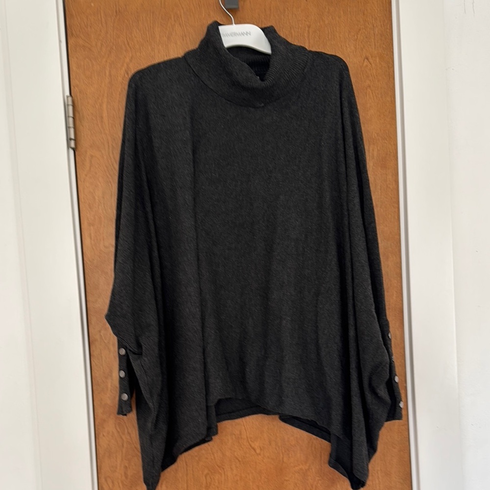 Alfani Gray Turtleneck Shrug Sweater